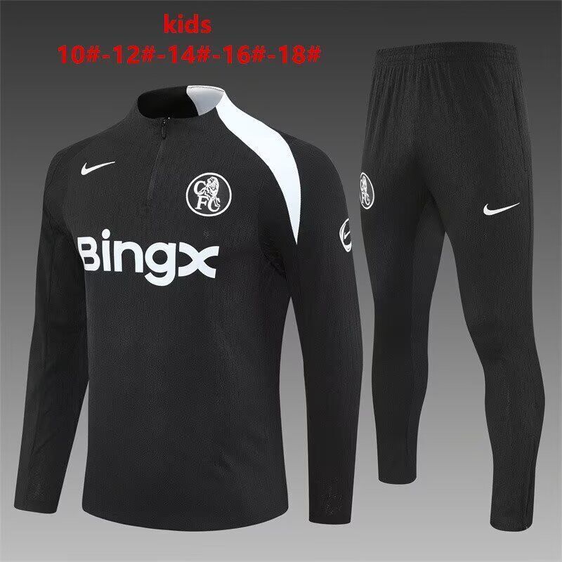 Kids Chelsea 25/26 Tracksuit - Black/White